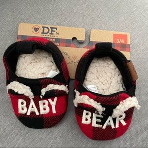 Dearfoams Baby Bear booties slippers shoes size 3-4